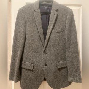 NWT J.Crew Men's Ludlow Slim-fit Charcoal Herringbone Blazer in Italian Wool 40S
